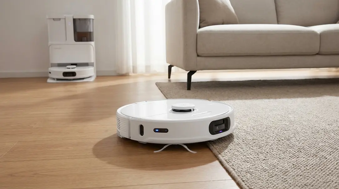 Image showing Roborock Qrevo Edge 2 Pro cleaning a living room