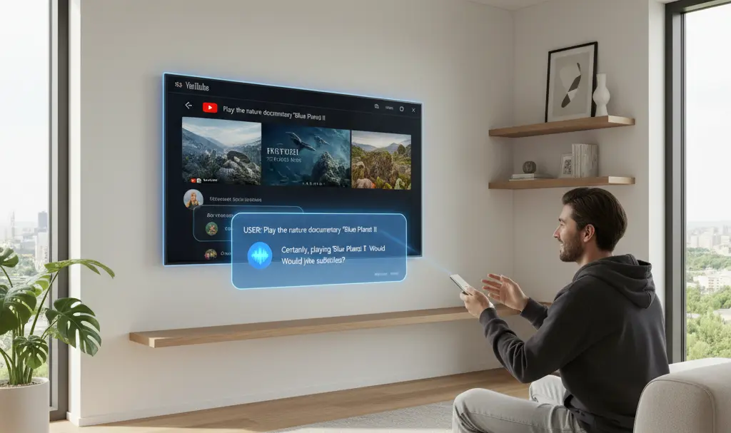 Image showing YouTube AI on TV Interface