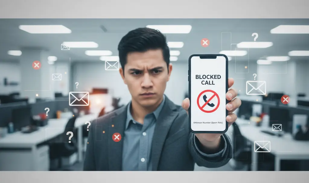 Image showing Smartphone blocking spam calls