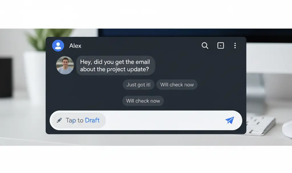 Image showing Google Messages Tap to Draft Feature