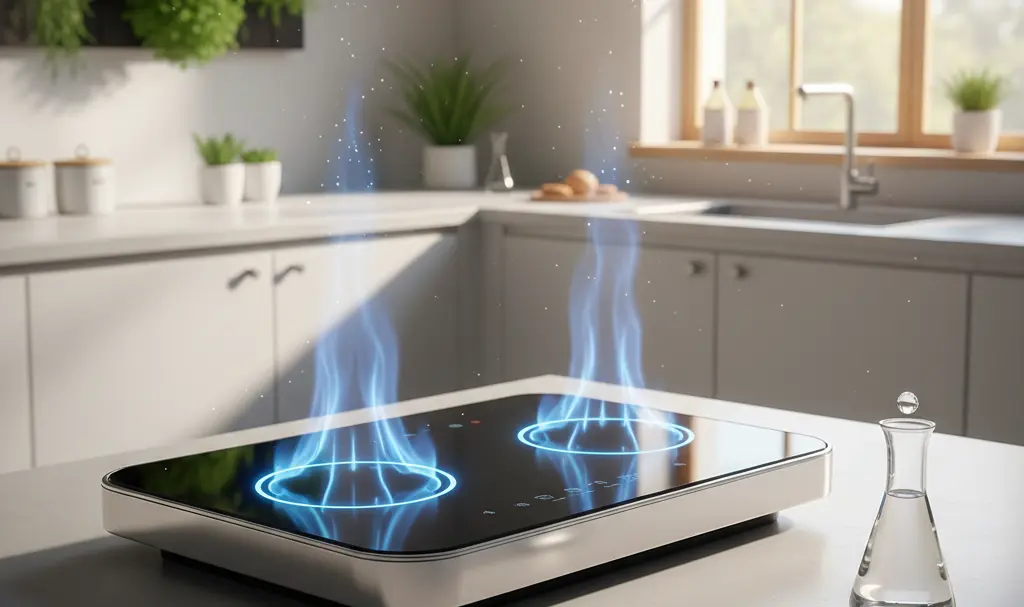 The efficiency of this stove is amazing. You can cook for 6 hours using 100 ml of water and 1 kWh of electricity