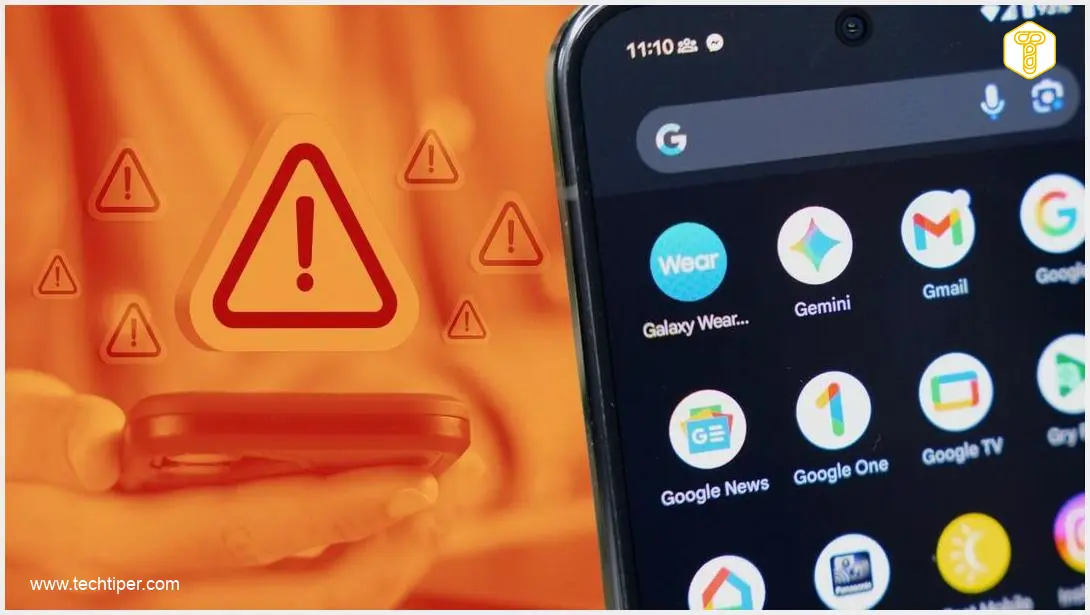Image showing Cybersecurity threat on Android phone