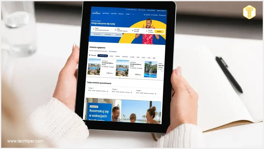 Image showing Wakacje.pl website screenshot displaying travel portal interface