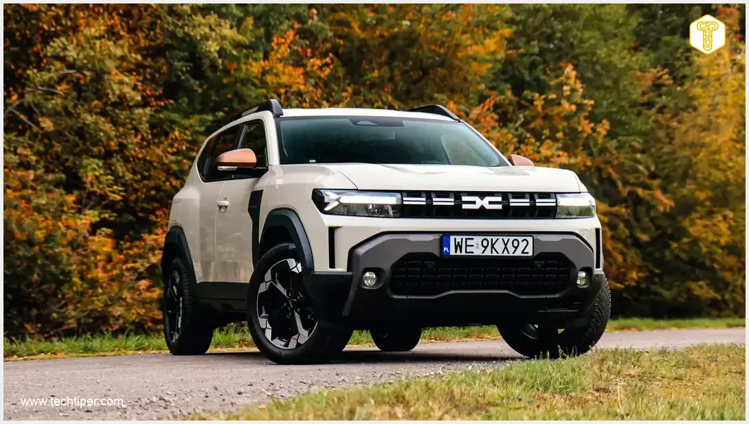Image showing Dacia Duster Tribrid Hybrid-G 150 4x4 Front Quarter View Scenic Drive